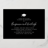 Twee foto's Afstuderen Real Gold Foil uitnodiging (Achterkant)