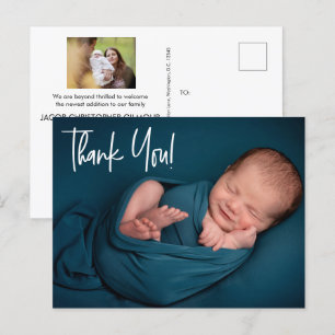 Twee Foto's Baby Boy douche bedankt je Briefkaart