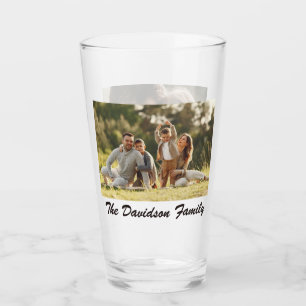 Twee foto's en gepersonaliseerde 16oz pint glas