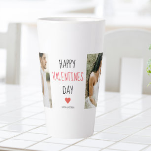 Twee foto's Fijne Valentijnsdag Cadeaubonnen Latte Mok