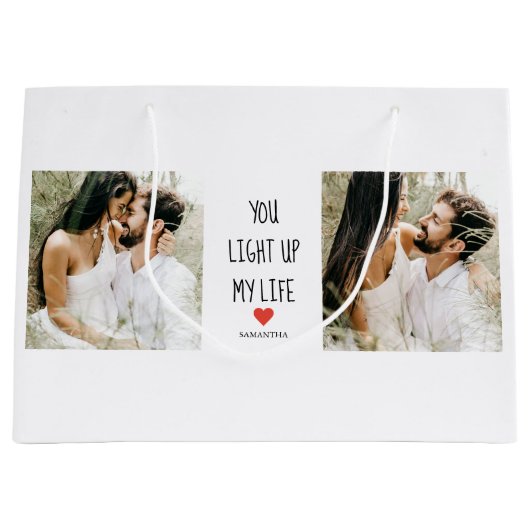 Twee foto's | Fijne Valentijnsdag | Romantische pr Groot Cadeauzakje (Voorkant)