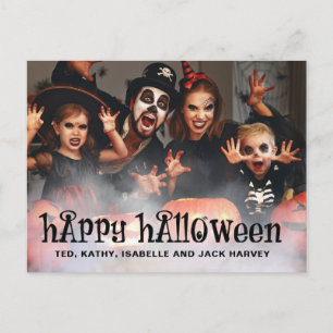 Twee foto's Happy Halloween Family Briefkaart