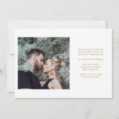 Twee foto's met Faux Gold Script | Engagement Part Kaart (Achterkant)