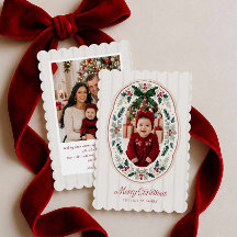 Twee foto's Prettig Kerstmis Familiekaart