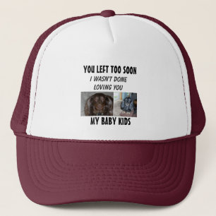 Twee foto's tribute met liefdevolle boodschap trucker pet