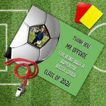 Twee foto's Voetbalcoach bedankkaart