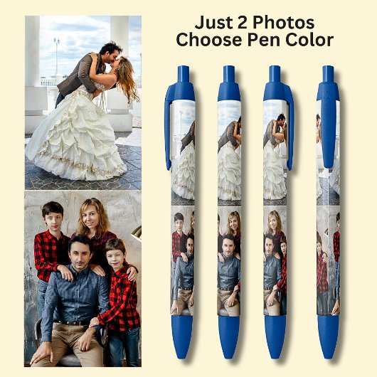 Twee foto's zwarte inkt pen