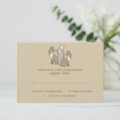 Twee Foxes Wedding Invitation rsvp Kaartje (Staand voorkant)
