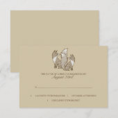 Twee Foxes Wedding Invitation rsvp Kaartje (Voorkant / Achterkant)