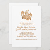 Twee Foxes Wedding Invitations Kaart (Voorkant / Achterkant)