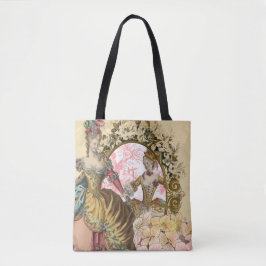 Twee Franse Dames en heren, een Lijst Tote Bag