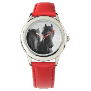 Twee Friessische hengsten. Horloge