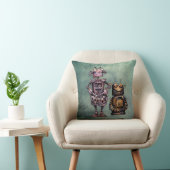 Twee Funny Kind Steampunk Robots! Kussen (Stoel)