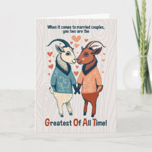 Twee Funny Male Goats Gay Wedding Jubileum Kaart