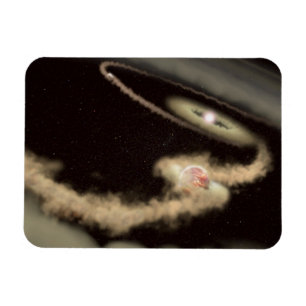 Twee gasreus-exoplaneten die om een jonge ster dra magneet