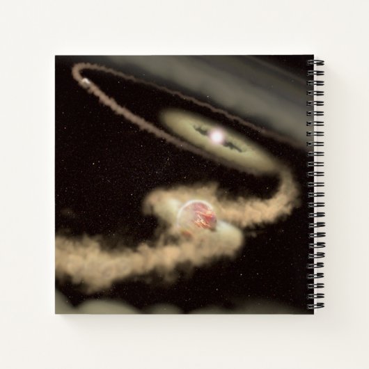 Twee gasreus-exoplaneten die om een jonge ster dra notitieboek (Achterkant)