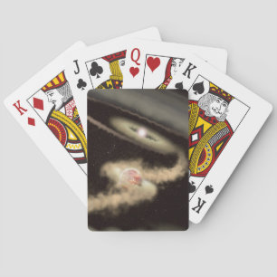 Twee gasreus-exoplaneten die om een jonge ster dra pokerkaarten