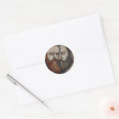 Twee gekaarde Mannen Ronde Sticker (Envelop)