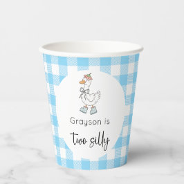 Twee Gekke Goose Blue verjaardagen Papieren Bekers