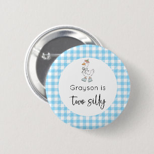 Twee Gekke Goose Blue verjaardagen Ronde Button 5,7 Cm