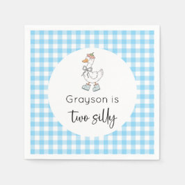 Twee Gekke Goose Blue verjaardagen Servet