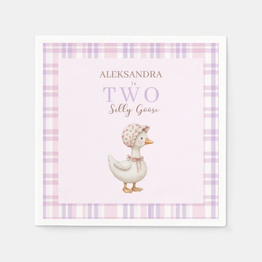 Twee Gekke Goose Girl 2e Verjaardag Party Waterver Servet (Voorkant)
