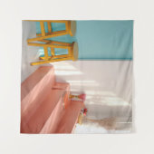 Twee gele houten stooten wandkleed (Voorkant (horizontaal))