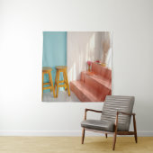 Twee gele houten stooten wandkleed (In situ)