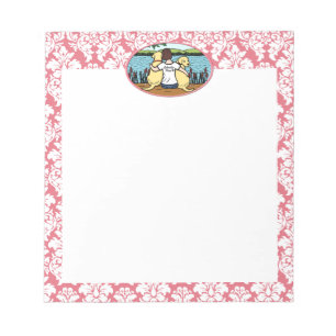 Twee gele labradors en mam notitieblok