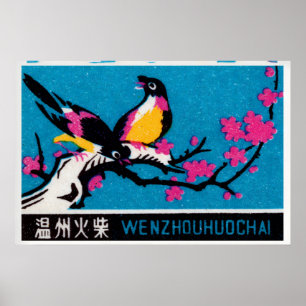 Twee Gele Vogels - Matchbox Print - Esthetische Mu