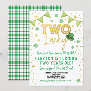Twee gelukkige 2e verjaardag St Patrick's Day Part Kaart