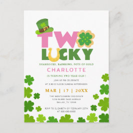 Twee gelukkige shamrocks 2e verjaardag St. Patrick Briefkaart