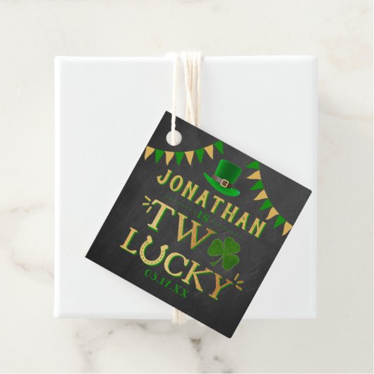 Twee gelukkige St. Patrick's Day 2e verjaardag Bedankjes Labels (In situ)