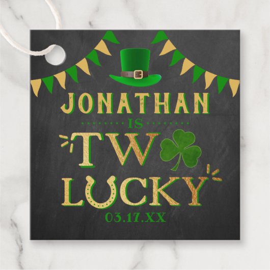 Twee gelukkige St. Patrick's Day 2e verjaardag Bedankjes Labels (Voorkant)