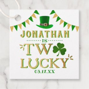 Twee gelukkige St. Patrick's Day 2e verjaardag Bedankjes Labels