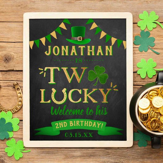 Twee gelukkige St. Patrick's Day 2e verjaardag Wel Poster