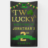 Twee gelukkige St. Patrick's Day 2e verjaardag Wel Spandoek (Verticaal)