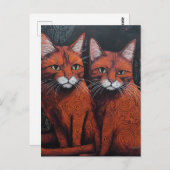 Twee gemberkatten briefkaart (Voorkant / Achterkant)
