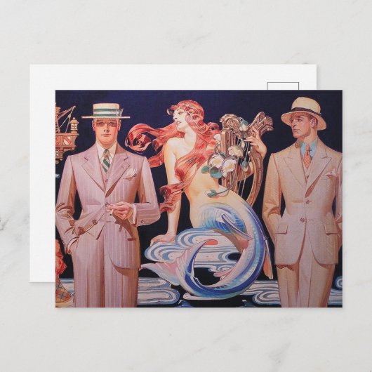Twee Gents en een Zeemeermin Briefkaart (Voorkant / Achterkant)