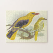 Twee geperste vogels, stijl, puzzel legpuzzel (Horizontaal)