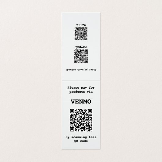 Twee gesteunde Drie Gepludeerde Code QR Visitekaartjes (Buitenkant ongevouwen)