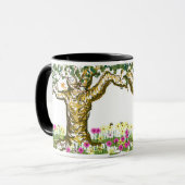 Twee getinte boombeker mok (Voorkant links)