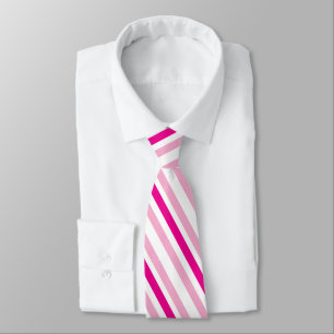 Twee getinte roze en witte geometrische strepen stropdas