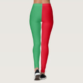 Twee getinte split kleur half rood en half groen leggings (Achterkant)