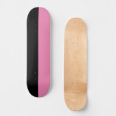 Twee getinte split kleur half zwart en half roze skateboard (Voorkant)