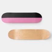 Twee getinte split kleur half zwart en half roze skateboard (Horizontaal)