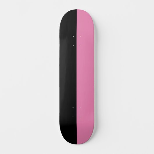 Twee getinte split kleur half zwart en half roze skateboard (Voorkant)