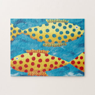 Twee gevlekte vissen Schilderij Legpuzzel