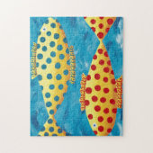 Twee Gevlekte Vissen Schilderij Legpuzzel (Verticaal)