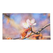 Twee geweldige Sakura Flowers. Roze, blauwe achter Kussensloop (Achterkant-Links)